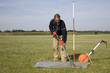Photo: Taking samples of the soil and groundwater, environmental resear Taking samples of the soil and groundwater, environmental resear