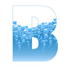 Bubbles and Water Isolated Alphabet Letter B
