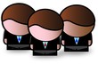 A politician and his bodyguards