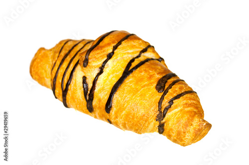 Foto: Croissant mit Schoko-Überzug Croissant mit Schoko-Überzug