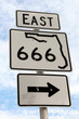 Florida East Highway 666 Right Sign Florida East Highway 666 Right Sign