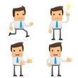 set of funny cartoon office worker
