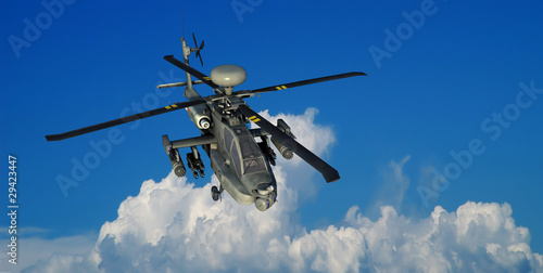 Illustration: us kampfhubschrauber in den wolken us kampfhubschrauber in den wolken