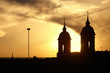 Domes and the people at sunset