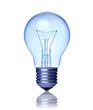 blue light bulb isolated over a white background blue light bulb isolated over a white background