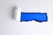 The sheet of torn paper against