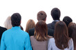 business people standing with their backs facing the camera. business people standing with their backs facing the camera.