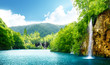 waterfall in deep forest