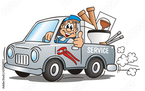 Illustration: Plumber Service Van Plumber Service Van