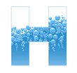 Bubbles and Water Isolated Alphabet Letter H