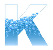 Bubbles and Water Isolated Alphabet Letter K