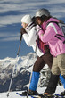 Foto: Schneeschuhwanderer bei der Wanderung durch die Alpen Schneeschuhwanderer bei der Wanderung durch die Alpen