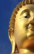 Big golden buddha with blue sky, Ang Thong province, Thailand.