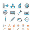 Realistic Car Parts and Services icons - Vector Icon Set