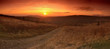 Stitched Panorama, early light of dawn over the Mountains