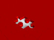 Red puzzle with missing piece
