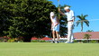 Mature Lady Learning to Play Golf filmed at 60FPS