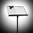 music stand and sheet music
