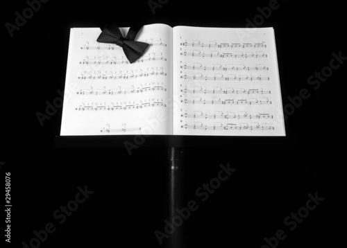 Photo: music stand on black music stand on black