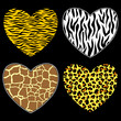 Vector: hearts with animal print hearts with animal print