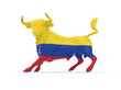 colombian bull with flag
