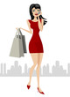 Vector: shopping girl shopping girl