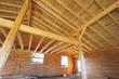 détail intérieur d'un chalet  bois en construction