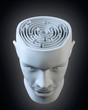 Male head with a labyrinth inside