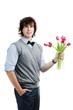 Boy with flowers