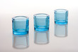 glass candle stands with white background