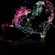 heart from water splash with bubbles isolated on black heart from water splash with bubbles isolated on black