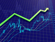 Forex chart with trend arrow