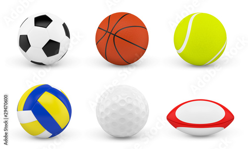 Illustration: Balles et ballons sur fond blanc 1 Balles et ballons sur fond blanc 1