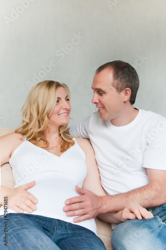 Photo: happy pregnant couple happy pregnant couple