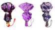 Stylish umbrella isolated on a white background, collage