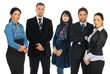 Sad business people in a row