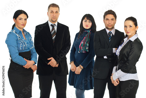 Photo: Sad business people in a row Sad business people in a row