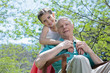 Girl with her grandfather