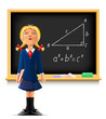 girl near school blackboard girl near school blackboard