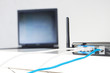 Internet router and laptop