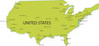 Map of United states of America with major cities, vector