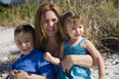 mom and us at the beach