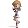 Lovely toon cupid sends you a valentine greeting. 3D rendering