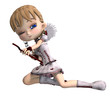 Lovely toon cupid sends you a valentine greeting. 3D rendering