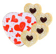 heart-shaped metal box with delicious cookies