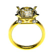 solitary golden diamonds ring