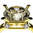 solitary golden diamonds ring close up