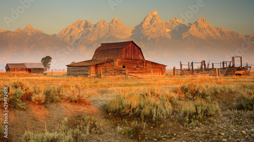Photo: Old Barn and Mountains Old Barn and Mountains