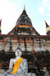 Buddha Statue with Thai ancient city background Buddha Statue with Thai ancient city background