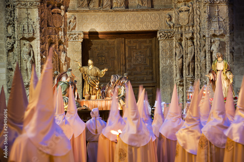 Photo: Nazarenos parade in Holy Week. Valladolid, Spain Nazarenos parade in Holy Week. Valladolid, Spain